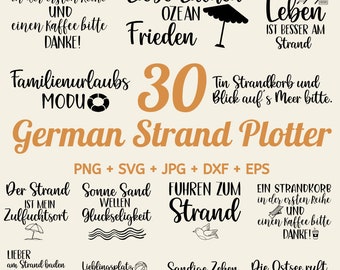 30 German Strand Plotter File, Urlaubsmodus Svg, Sommer Vibes Svg, Hallo Sommer SVG, Sommer Zitat SVG, summer phrases svg, shell silhouette