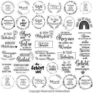 Proverbe allemand Trauer, svg Du bist Fräulein, Trost Licht SVG, svg Grabkerzen, en deuil silencieux, fichier traceur Svg, Cricut & Silhouette
