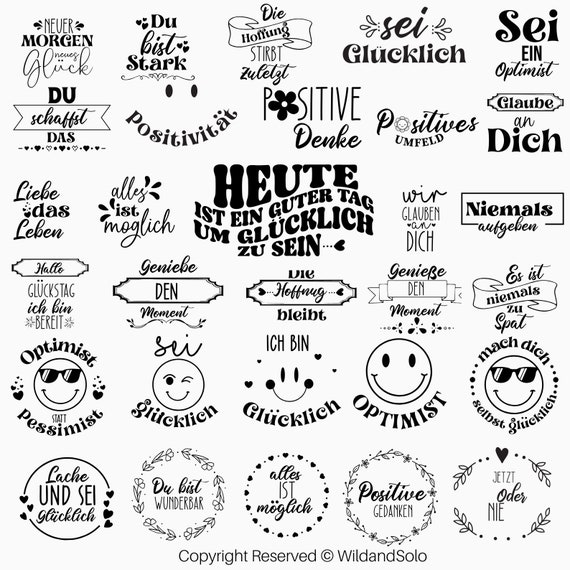Motivierendes SVG Bundle, Positive Zitate SVG, Motivierende Zitate, Lustige Zitate SVG, Du bist genug svg, Glückliches, Sofortiger Download