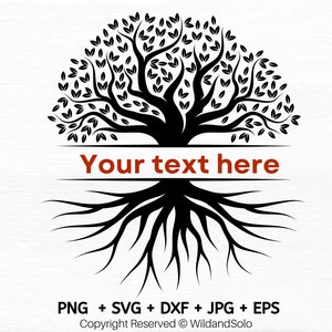 Stammbaum-Svg, Baum des Lebens Monogramms svg, Baum mit Wurzeln svg, Baumwurzeln svg, Familientreffen SVG, Cut-Datei für Cricut svg, Png, Dxf