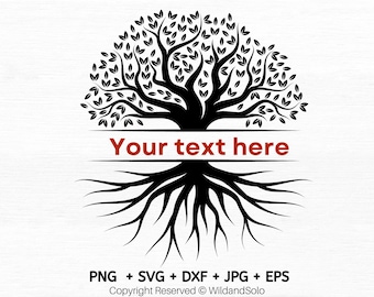 Family Tree Svg, Tree of life monogram svg, tree with Roots Svg, tree roots svg, Family Reunion SVG, Cut file for cricut Svg, Png, Dxf