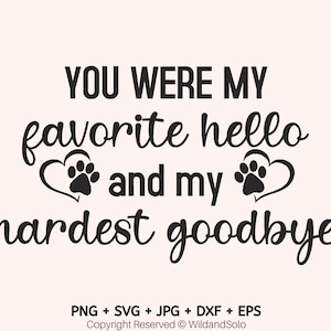Sie waren mein Lieblings-Haustier-Denkmal-Svg, Tierliebhaber-Svg, Engelsflügel-Svg, im Gedächtnis Hund-Denkmal- Pfoten-Drucke, DXF, PNG von Solo Wild