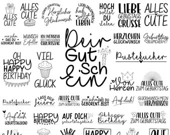 40 Geburtstag Plotterdatei svg Bundle, Geburtstags-Plotterdatei, Alles Gute zum Geburtstag svg, Geburtstag Schriftzug svg, Kuchen svg