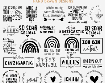 Duitse affirmatie voor kinderen SVG, plotterbestand, Duitse gezegden SVG, inspirerend ontwerp voor kind, Duitse SVG, knippen voor Cricut Silhouette