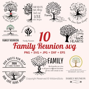 Familientreffen 2024 svg Bündel, Stammbaum mit Zitat svg, Our Love Runs Deeper, Our Roots Run Deep, Baum mit Wurzeln SVG, Baum des Lebens