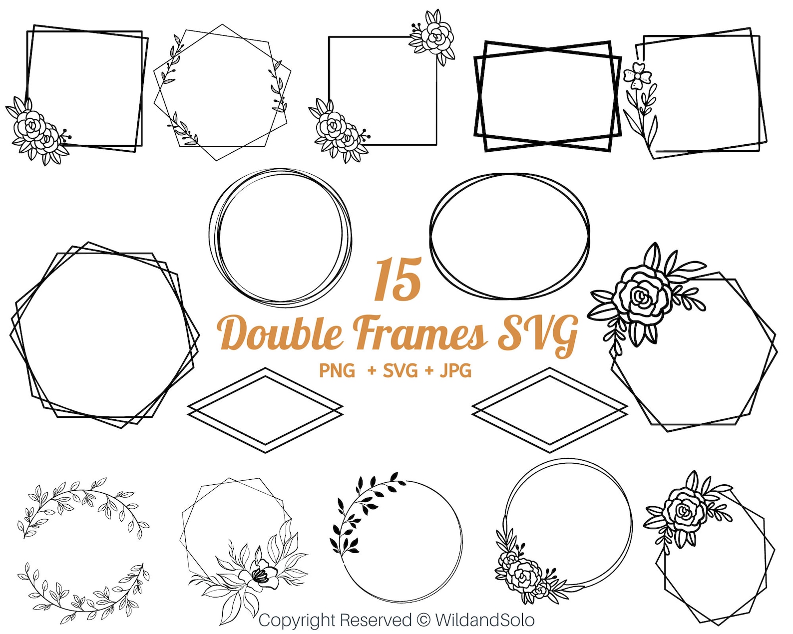 Double Frame SVG Rectangle Circle Frame Square Frame Etsy Canada