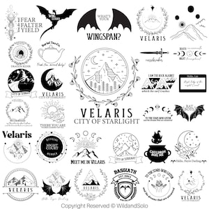 30 Velaris City of Starlight ACOTAR Svg bundle, Court of Thorns and Roses Svg, To The Stars City of Starlight, Fourth Wing Design image 2