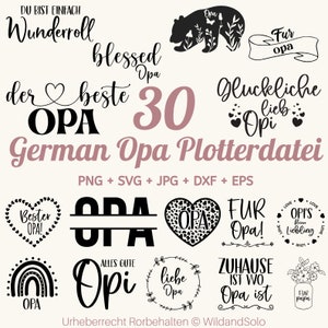 30 German Opa Plotterdatei svg, Kranz Split Vily Cut File, Opa Regenbogen svg, Split-Monogramm svg, Lorbeerkranz svg, Plotting Bundle Opa Bild 1