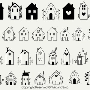 30 kleines Haus svg Bundle, Dachhaus svg, Haus Umriss svg, Blumenhaus SVG, kleines Haus svg, skandinavisches Haus SVG, schneide Datei für Cricut