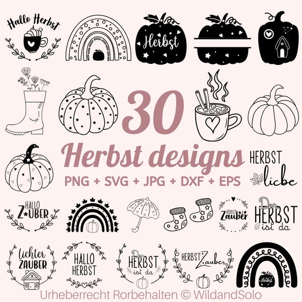 30 Herbst Plotter datei Svg, Herbst Zuhause svg, Herbst Sprüche Plotter Svg, Kürbisspice svg, Halloween SVG, Herbst Clipart, Fall Bundle svg