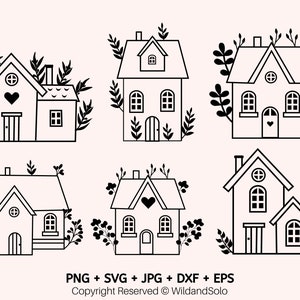 06 Little Home svg Bundle, House svg, Little House png, little  House Outline svg, House Clipart, eps, svg, dxf, jpg By Solo Wild