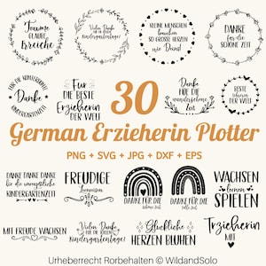 30 Erzieherin deutsche Sprüche SVG Bundld, Erzieher Schriftzüge, Kindergarten Lebewohl Svg, Erzieher SVG, Erzieherin Bundle, gewerblich