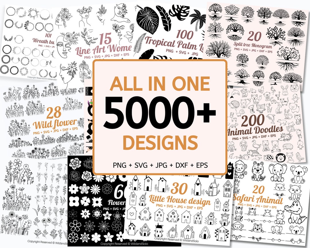 5000+ Svg Design Bundle, T Shirt Designs SVG, Flower Svg, Cricut ...