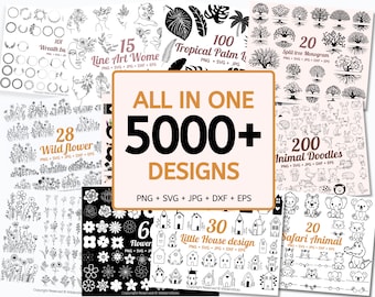 5000+ Svg Design Bundle, T Shirt Designs SVG, Flower svg, Cricut, Silhouette, Silhouette Cut Files, Mega Bundle,