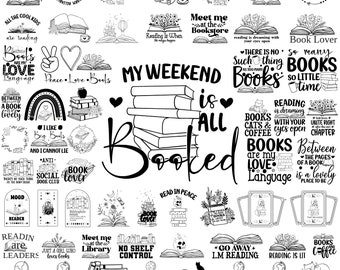 60 Lese SVG Bundle, Blumenbuch SVG, Buchliebhaber SVG, Buch Zitate SVG, Lese Bücher SVG, magisch, mystisch, Floral Bücher SVG