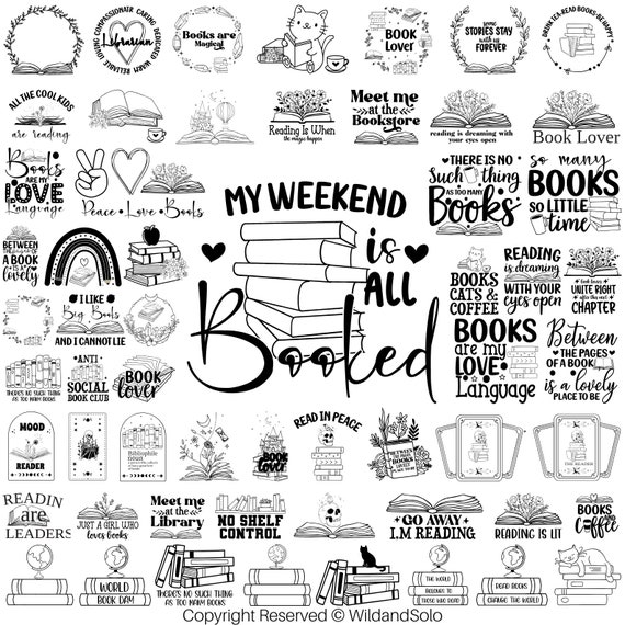 60 Reading SVG Bundle, Floral Book SVG, Book Lover Svg, Book Quotes Svg, Reading Books Svg, Magic, Mystical, Floral Books SVG