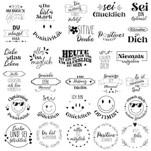 Bundle SVG Motivierendes, Positive Zitate SVG, Motivierende Zitate, Lustige Zitate SVG, Du bist genug svg, Glückliches, Sofortiger Download image 2