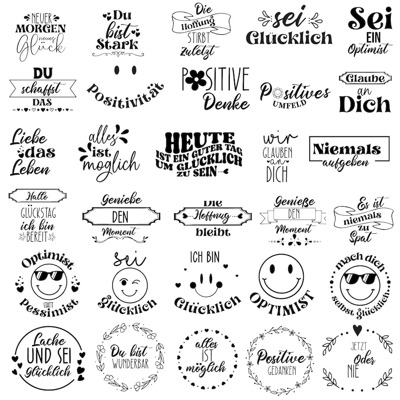 Bundle SVG Motivierendes, Positive Zitate SVG, Motivierende Zitate, Lustige Zitate SVG, Du bist genug svg, Glückliches, Sofortiger Download image 2