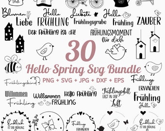 Frühling SVG Bundle, Ciao Frühling SVG, Der Frühling ist hier SVG, Blumen SVG, Frühlingsvögel, Frühlings SVG Zitate, Willkommen Frühling