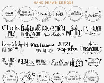 30 German Thank You Svg, Plotter File, German Sayings Svg, Thank You Svg bundle, German Quotes, Digital Download, Cricut Silhouette File