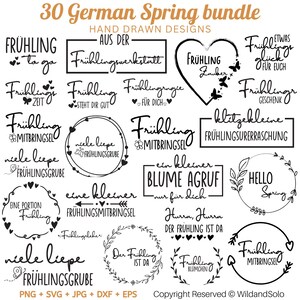 30 Deutsch Hallo Frühling Plotterdatei, Hallo Frühling svg, Deutsches Sprichwort svg, Blumen svg, Frühlingssvp-Zitate, Willkommen Frühling, Cut Cricut