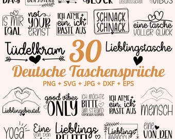 German Bag Sayings SVG Bundle, Cricut Silhouette Studio, jute bag plotting svg, Bag sayings bundle svg, One of the Jutes, pocket sayings svg