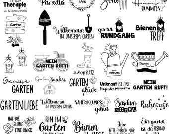30 German Garden Sayings Svg Bundle, Garden Decoration, Garten Plotterdatei Png, Garten Deko Design, Silhouette, Instant Download