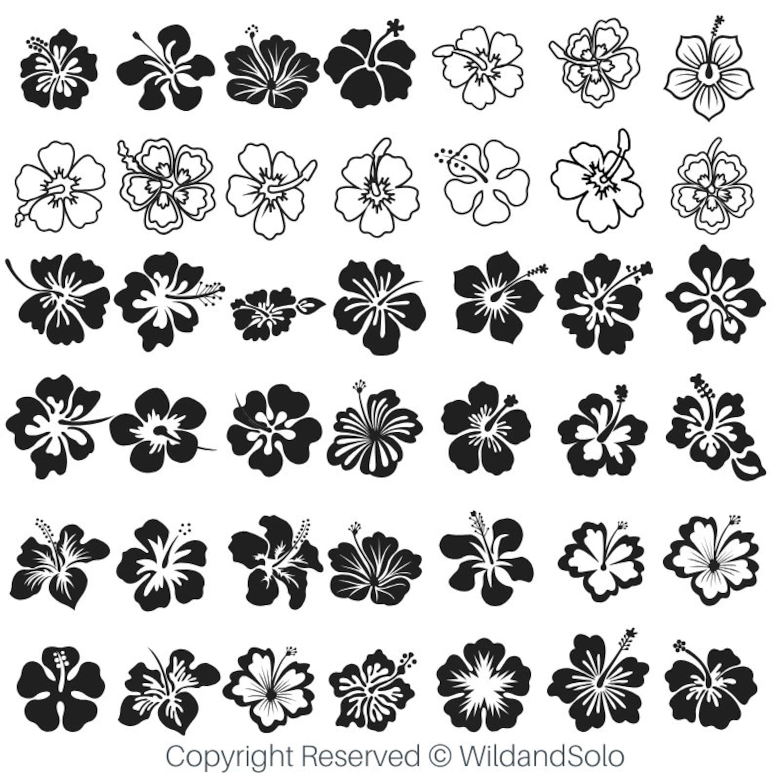 80 Hawaii Hibiscus Flower Svg Bundle, Tropical Flower Svg, Cricut Cut ...