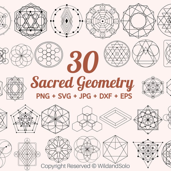 Sacred Geometry Svg Bundle, Minimalistic Svg, Tattoo Svg, Mandala Svg, Shape Svg, Abstract Svg, astrology svg, Commercial Use Included