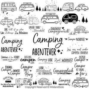 Camping Svg, 30 Svg en alemán, Frases de camping, Citas en alemán, Refranes Svg, Archivo de plotter en alemán, Cricut, Silhouette, Descarga instantánea