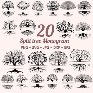 Tree of life monogram svg, tree with Roots Svg, Family Tree Svg, tree roots svg, Our Roots SVG, Family Reunion SVG, Cut file for cricut Svg