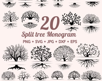 Tree of life monogram svg, tree with Roots Svg, Family Tree Svg, tree roots svg, Our Roots SVG, Family Reunion SVG, Cut file for cricut Svg
