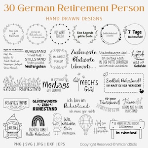 30 Deutsche Rentner Person SVG Bundle, Rentner svg, Plotterdatei, Rentner Spruch svg, Rentner Datei, Digitale Datei, Cricut Silhouette
