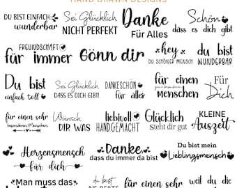 34 German Thank You svg Bundle, Deutsches Schriftzug Design, German Thanks Potter File, Plotter Datei, Cricut Silhouette, Digitale Datei