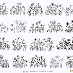 28 Wildflowers svg bundle, Wild flower svg, Bouquet Svg, Split monogram svg, flower sketch svg, Floral svg, nature svg, floral frame svg