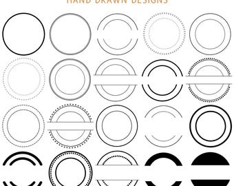 Circle Frame Svg Bundle, Double Circle Frame SVG, Round Frame, Border Design svg, Decoration Wedding Circle Frame, Cricut & Silhouette Files