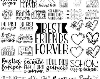 32 Plotterdatei Beste Freundin SVG, Beste Freunde SVG Bundle, Freundschaft Svg, Schwerster SVG, Freundschaft Zitate svg, Friends svg