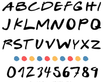 Friends Font svg bundle, Friends digital fonts, Friendship Font Svg, Alphabet Letter, Number, Friends font SVG, Dots, Cricut Files