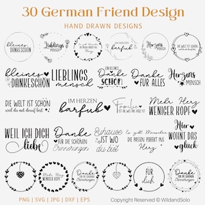 Paquete SVG de amigos alemanes, diseño SVG alemán, paquete SVG de mejores amigos, archivo para plotter, SVG de persona favorita, frases de amistad, corte para Cricut