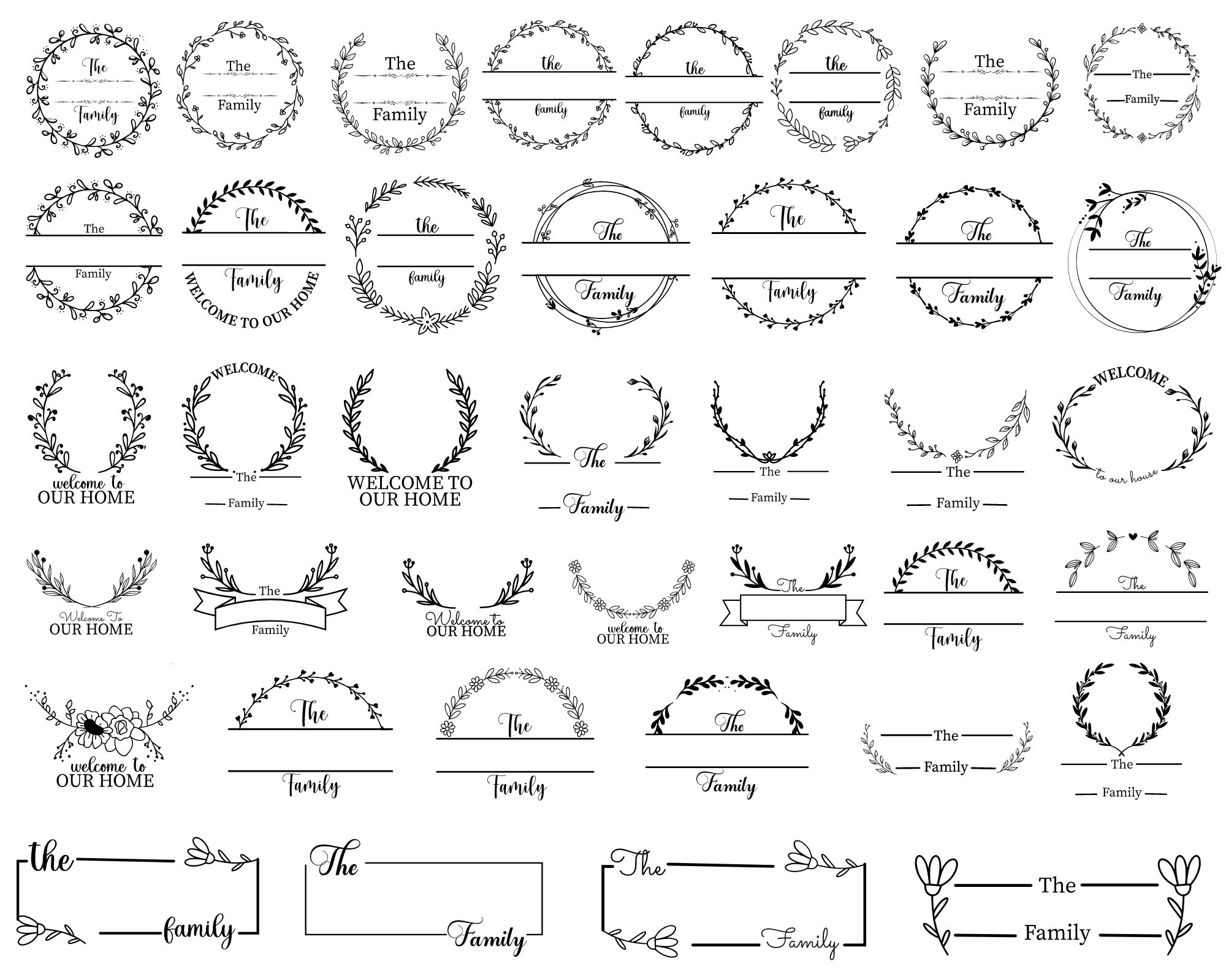 100+monogram Frame Svg Bundle, Floral Frame Svg, Wreath Frame Svg ...