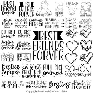 32 Plotterdatei Beste Freundin SVG, Beste Freunde SVG Bundle, Freundschaft SVG, Schwerster SVG, Freundschaft Zitate svg, Friends svg