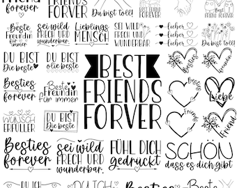 32 Plotterdatei Beste Freundin SVG, Beste Freunde SVG Bundle, Freundschaft Svg, Schwerster SVG, Freundschaft Zitate svg, Amigos svg
