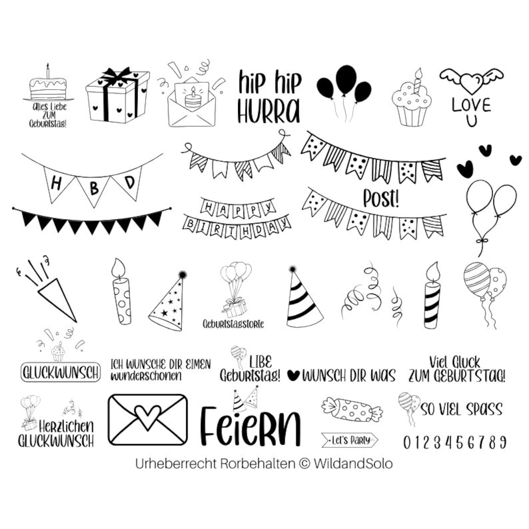 35 Geburtstag Plotterdatei Svg Bundle, Birthday Plotter File