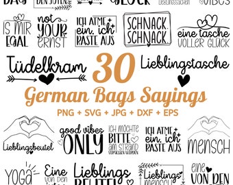 German Bag Sayings SVG Bundle, Bag sayings bundle svg,jute bag plotting svg,  Cricut Silhouette Studio, One of the Jutes, pocket sayings svg