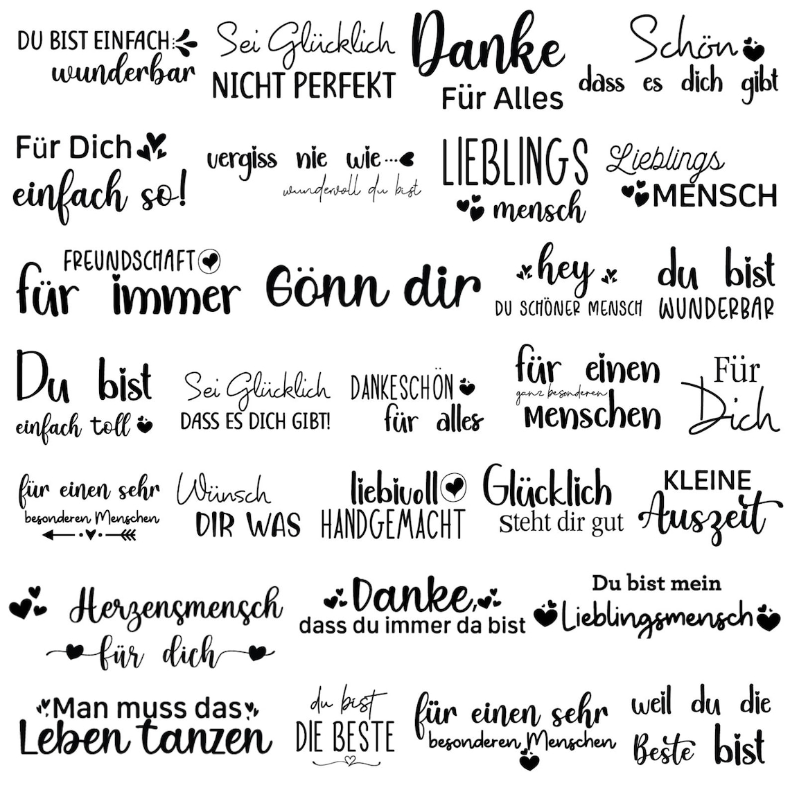 Danke Svg Bundle, Danke Design, Deutsches Schriftzug Design, Deutscher