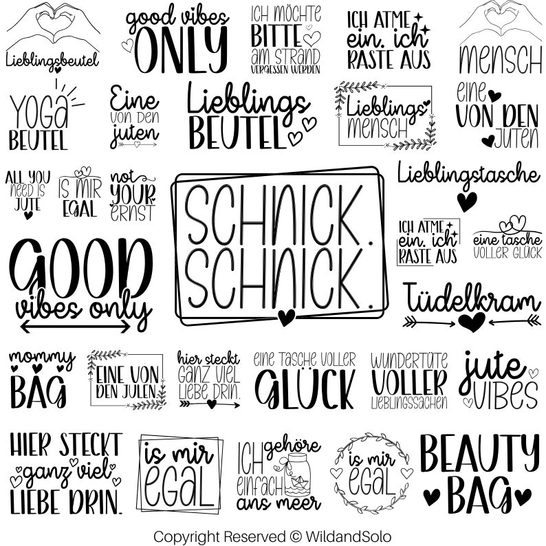 Deutsche Taschen Sprüche SVG Bundle, Taschen Sprüche Bundle svg, Cricut Silhouette Studio, Jutebeutel Plotten svg, One of the Jutes, Taschensprüche svg Bild 1