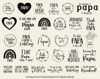 30 Archivo alemán Papa Plotter, Vatertag alemán, Vatertags svg, Papa Leben SVG, Camisa Vater SVG, Sublimación de papá Svg, Bester Papa aller Zeiten