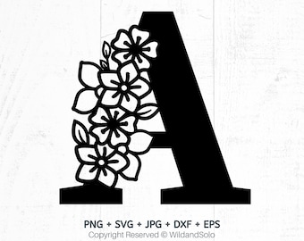 A to Z Floral Alphabet svg, Flower Alphabet svg, Floral Letter svg, Initial Svg, Floral Alphabet, Floral initials, Floral Wedding Alphabet