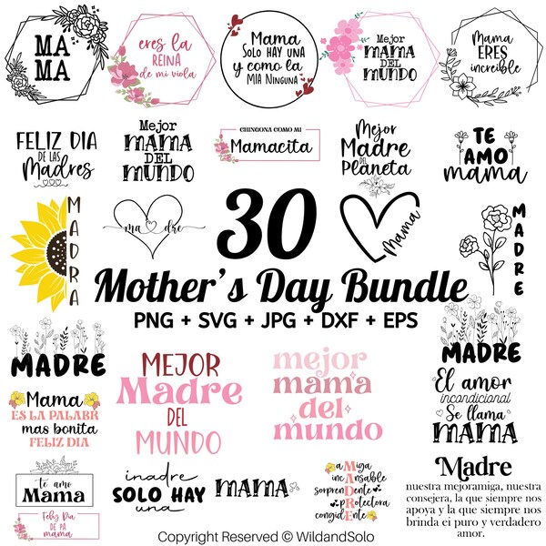 Muttertag SVG Bundle, Mutter Zitate, Muttertags Design, Mama SVG, Gesegnete Mama SVG, Alles Gute zum Muttertag, Digitaler Download"