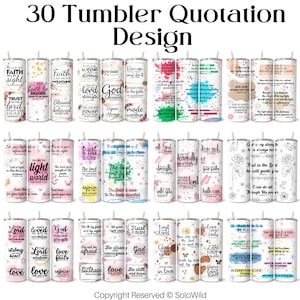 Puede incluir: Treinta diseños diferentes para vasos con citas inspiradoras y versículos bíblicos. Los vasos son blancos con fondos de acuarela coloridos y texto negro. Los diseños incluyen citas como "Camina por fe", "Que tu fe sea más grande que tu miedo", "Confía en el Señor con todo tu corazón", "Dios es mi fortaleza", "El Señor está cerca de los quebrantados de corazón", "Todo lo puedo en Cristo que me fortalece", y "En todo dad gracias".
